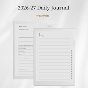 Modello di diario giornaliero 2026 + 2027 per Supernote Manta A5X e Supernote Nomad A6X