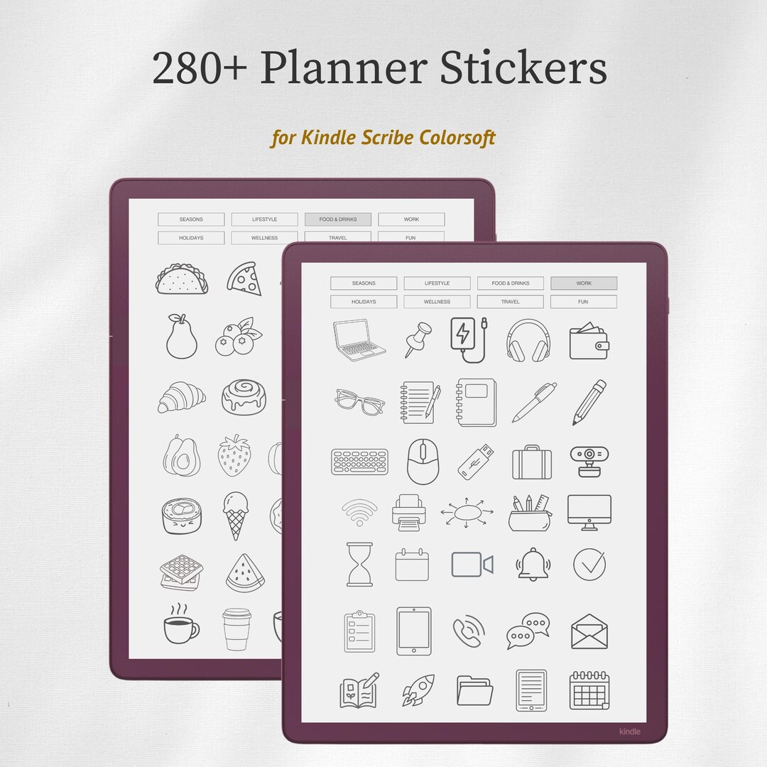 Pdf File Report Design Sticker Set Bundle for Kindle Scribe Colorsoft, Sticker Pack for Scribe ...