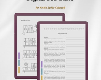 Biblia digital para estudio bíblico en Kindle Scribe Colorsoft (BSB), plantillas para estudio bíblico