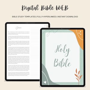 Digital Bible Journal WEB | Digital Journaling Bible World English PDF | Bible Study Templates