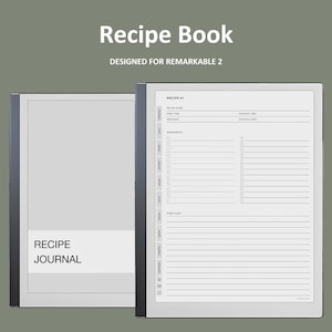 Recipe Journal for Remarkable 2 | Recipe Template for Remarkable 2