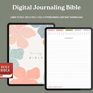 Digital Bible Journaling NLT, NIV & ESV | Digital Scripture Journal | Bible Study Templates