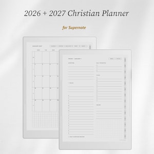 2026年 + 2027年版 クリスチャン向けデイリープランナー（Supernote用）、聖書研究テンプレート（Supernote Manta & Nomad用）