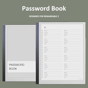 Password Tracker for Remarkable | Password Template for Remarkable 2