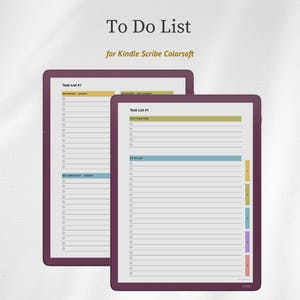 To Do List Template for Kindle Scribe Colorsoft, Task List