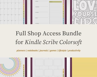 Lifetime Access Planner Bundle Templates for Kindle Scribe Colorsoft