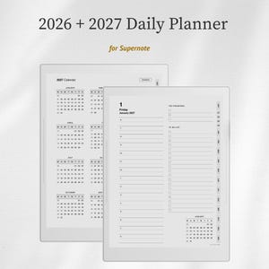 2026 + 2027 Daily Planner Template for Supernote