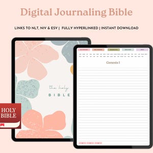 Digitales Bibel Journaling NLT, NIV & ESV | Digitales Scripture Journal | Bibelstudienvorlagen