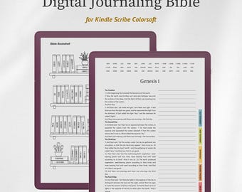 Digital Journaling Bible for Kindle Scribe Colorsoft (BSB), Bible Study Templates