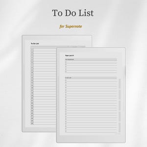 Modelo de lista de tarefas para Supernote Manta A5X e Supernote Nomad A6X