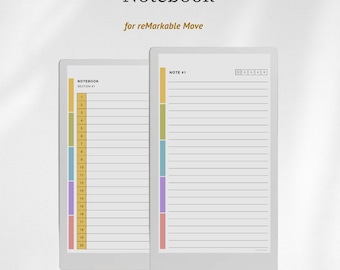 Notebook for Remarkable Paper Pro Move, Notes Template