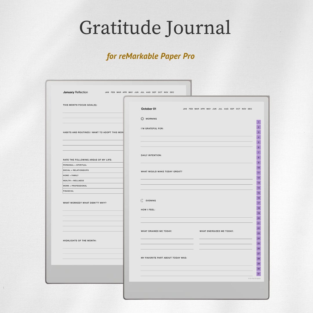 Gratitude Journal for Remarkable Paper Pro, Mindfulness Journal - Etsy