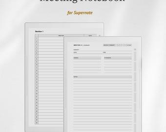 Meeting Notes Template for Supernote, Meeting Notebook