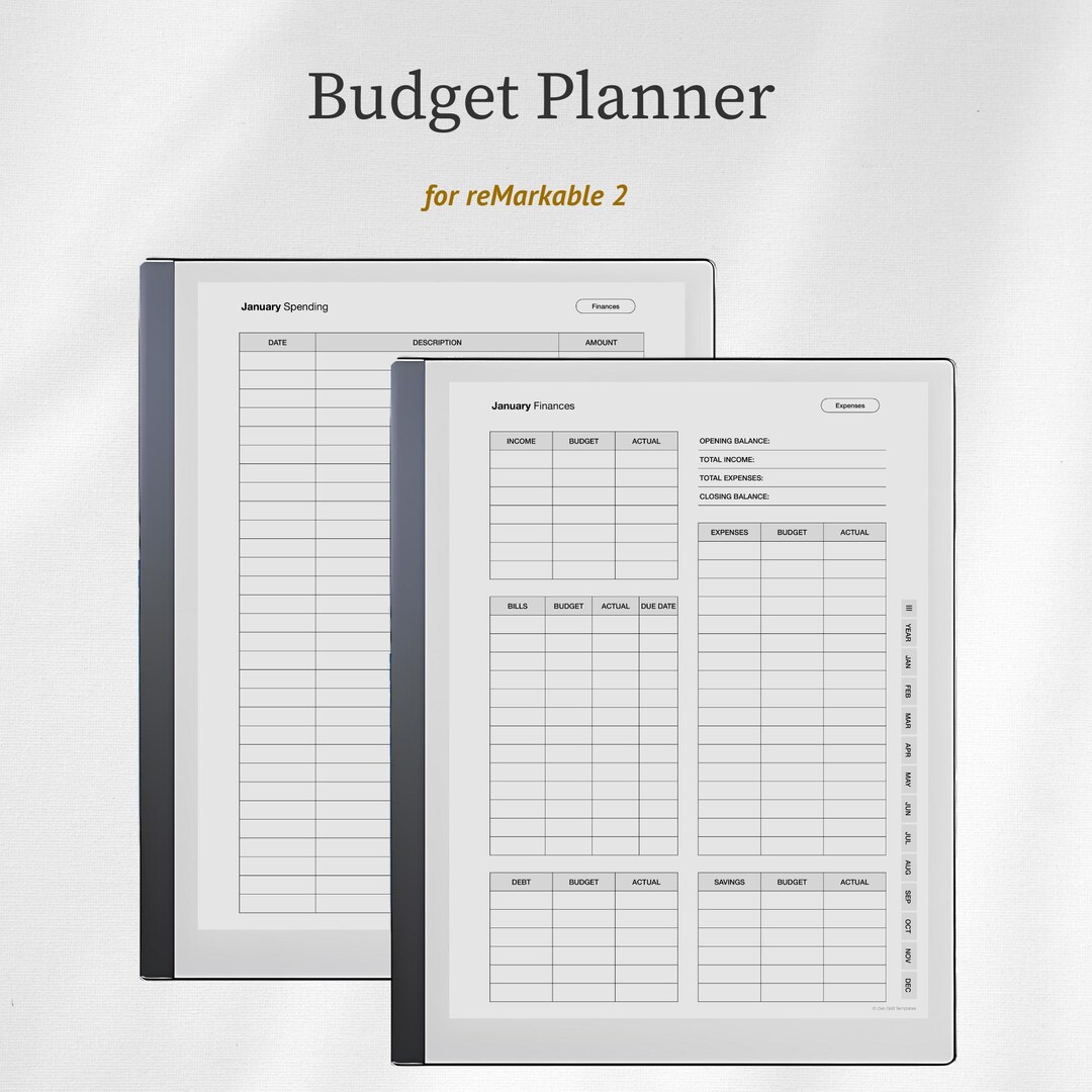 Budget Planner Template for Remarkable 2 - Etsy
