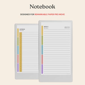 Notebook for Remarkable Paper Pro Move