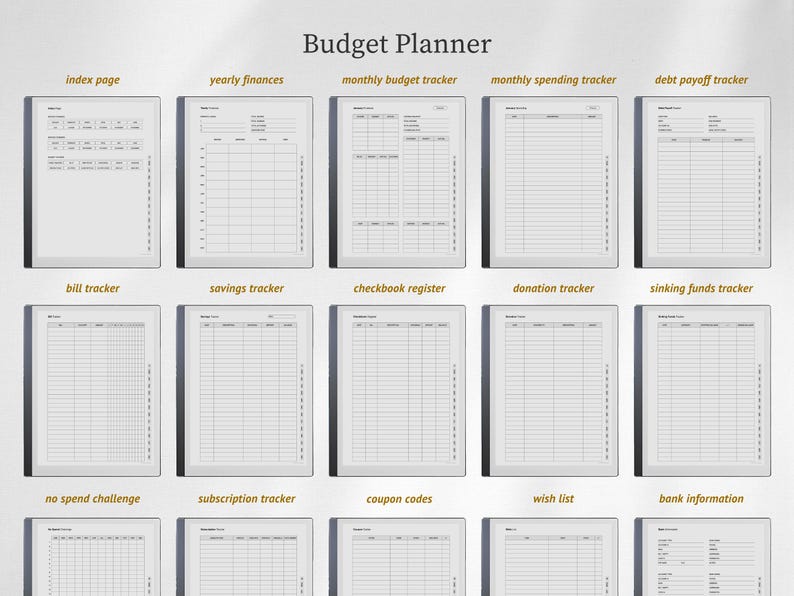 Budget Planner Template for Remarkable 2 - Etsy