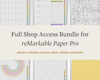 Lifetime Access Planner Bundle Templates for reMarkable Paper Pro