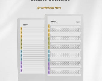 Habit Tracker Template for reMarkable Paper Pro Move