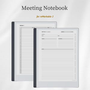 Plantilla para notas de reuniones para reMarkable 2, Cuaderno de reuniones