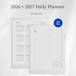 2026 + 2027 Daily Planner Template for Supernote