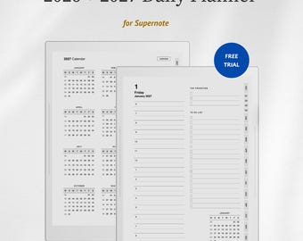 2026 + 2027 Daily Planner Template for Supernote