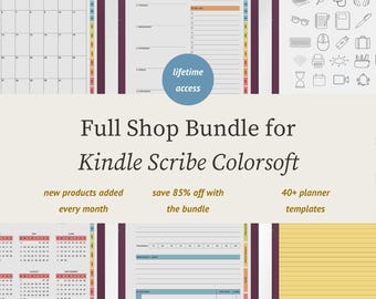 Lifetime Access Planner Bundle Templates for Kindle Scribe Colorsoft