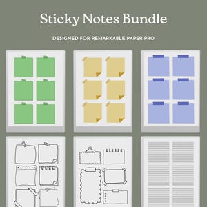 Sticky Notes Bundle for Remarkable Paper Pro | Post it Notes for Remarkable Paper Pro