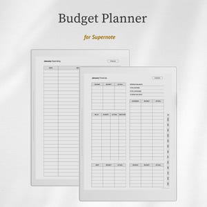 Budgetplaneringsmall för Supernote Manta A5X och Supernote Nomad A6X