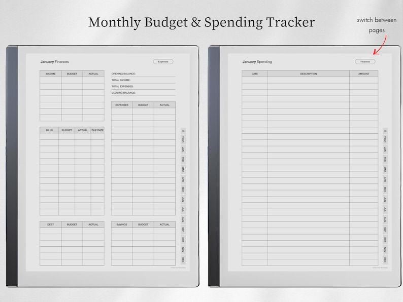 Budget Planner Template for Remarkable 2 - Etsy
