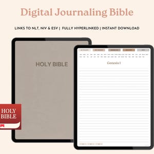 Diario bíblico digital con enlaces a NLT NIV ESV y plantillas para el estudio bíblico.
