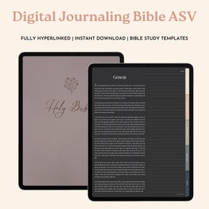Dark Mode Digital Journaling Bible ASV, Digital Scripture Journal