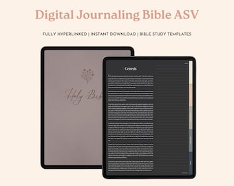 Dark Mode Digital Journaling Bijbel ASV, digitaal schriftuurboek
