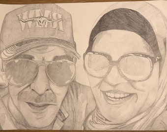 Personalized pencil drawing (portrait) from photo (2 or more people).