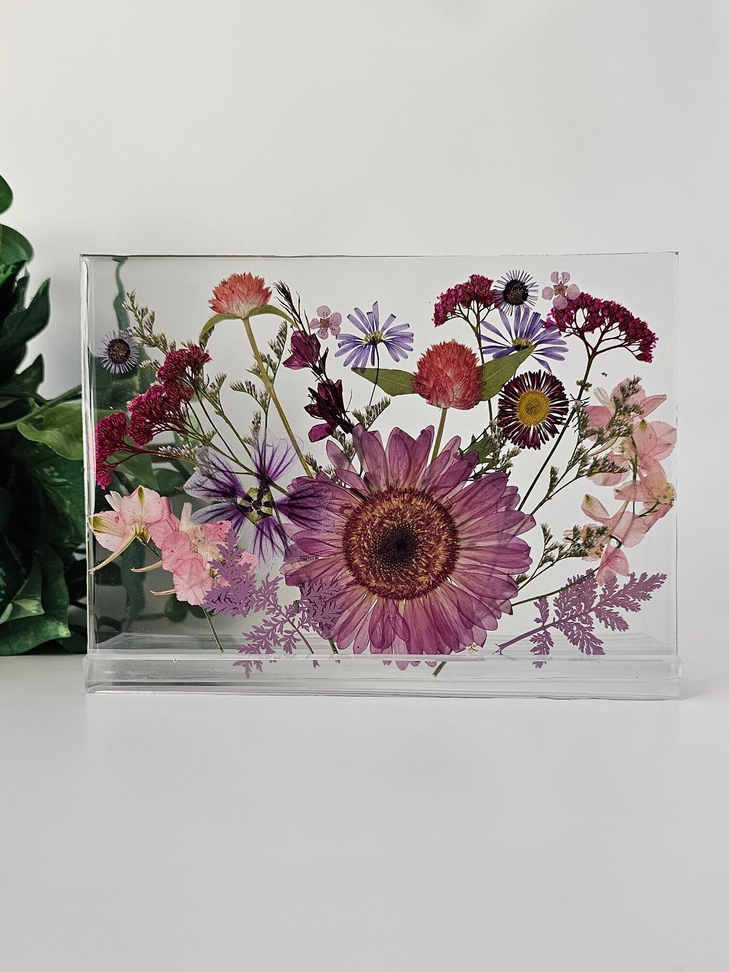 Pressed Flower Art, Flower Bouquet in Frame, Pressed Flowers in Frame, Flower Framed Art