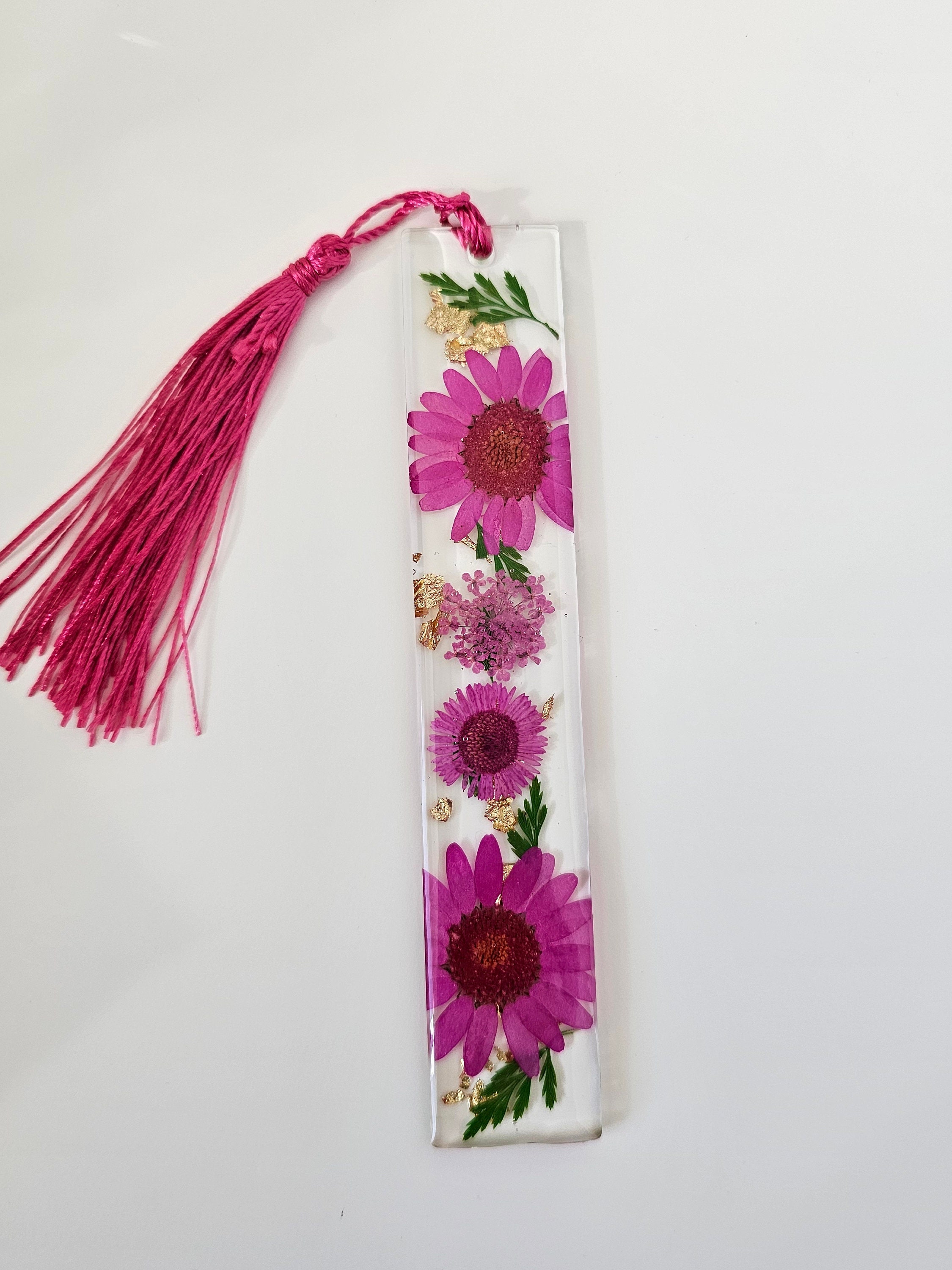 Pressed Floral Bookmark: Resin Dried Flower With Tassel - Etsy