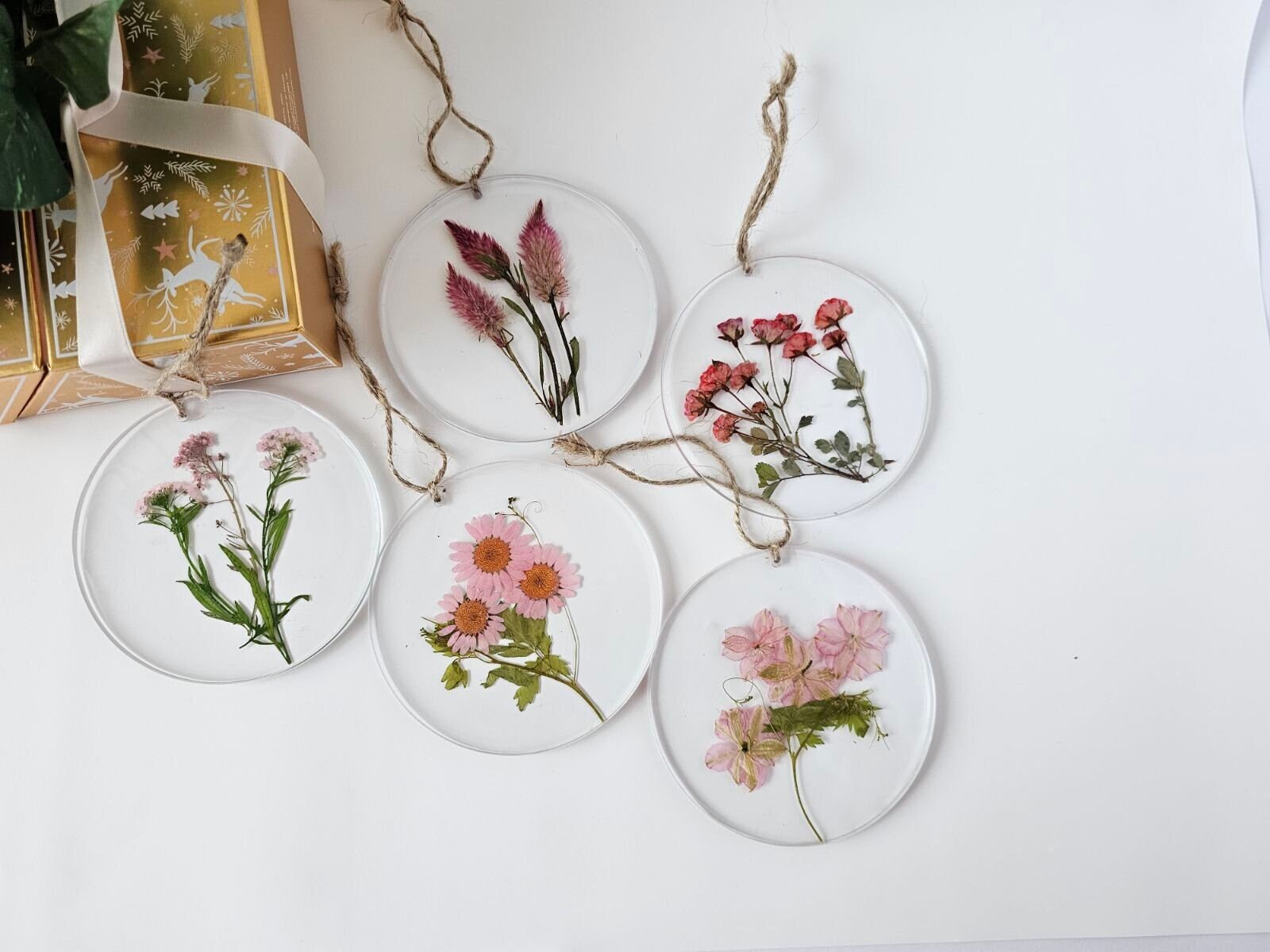 Large pressed flower ornaments - dark tint (artist's selection) — Bloom &  Make
