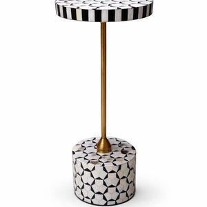 Handmade Bone Inlay Nightstand | Moroccan Corner Table | Handcrafted Side-table | EndTable | Bedroom furniture | Ventage furniture