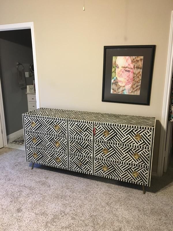 Bone Inlay Dresser | Handmade Inlay Buffet | Home storage Unit | Side Board | Chest of Drawers | Home Decor Furniture- Free Shipping