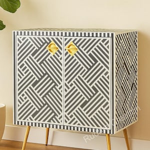 Handcrafted Bone Inlay Entryway Cabinet | Handmade Storae Almirah | Side Board | Handcrafted Cupboard