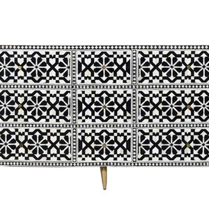 Bone Inlay Nine Drawer Dresser | Handmade Storage Unit | Handcrafted Buffet | Storage Cabinet | Home Decor Furniture | Indian Furniture