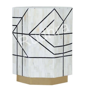 Bone Inlay Coffee Table | Inlay Centre Table | Bone Inlay Tea Table | Bone Inlay Stool Cylinder Table | End Table | Free Delivery