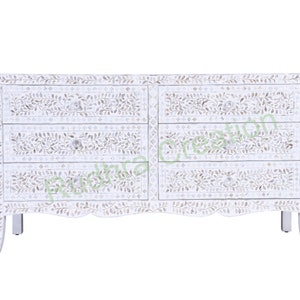 Handcrafted Mother of Pearl Chest of Six Drawers - Free Delivery