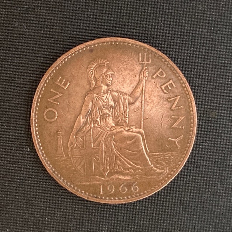 1966-one-penny-uk-coin-vintage-british-currency-collectible-etsy-uk