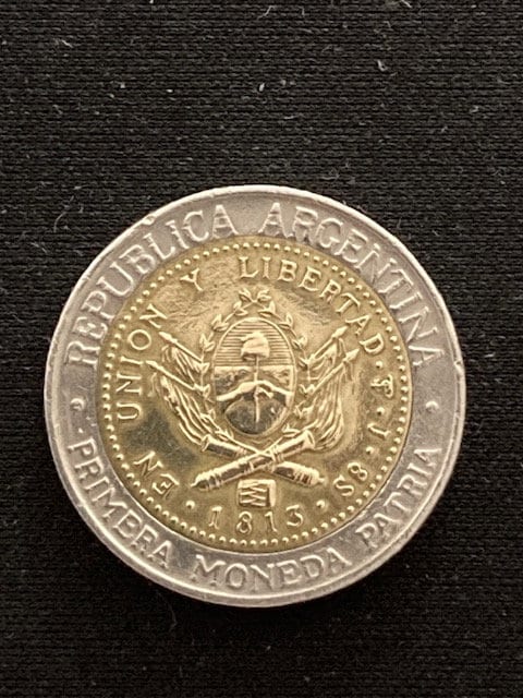 5月の日曜日 アルゼンチン 本物のペソ硬貨 ジュエリーや工芸品
