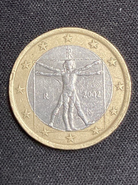 Rare 1 Euro Coin 2002 - Da Vinci Face Error - Collectible