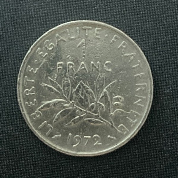 1972 Pièce de 1 franc France - Rare défaut de matériau - Objet de collection numismatique