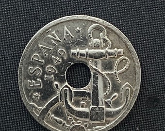 1938年スペイン共和国 25センティモ切手貨 1938年スペイン共和国 25センティモ切手貨 Spanish Civil War