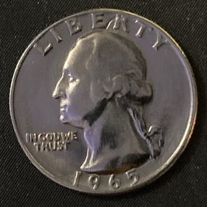 希少な1965年製、ミントマークなしワシントンクォーターコイン