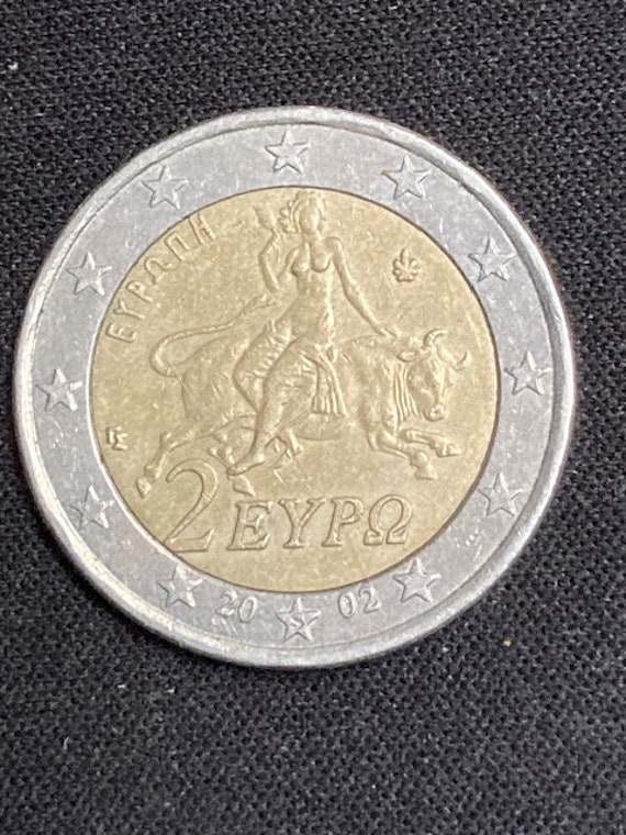 Rare 2 Euro Coin Greece 2002 With 'S' Mint Mark - Limited