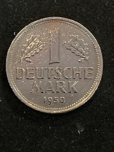 1950年F ドイツ 1マルク硬貨 - ヴィンテージドイツ通貨